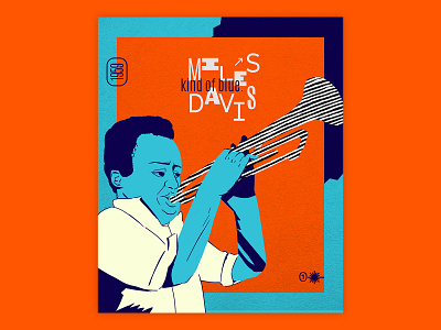 Miles Davis branding digital illustration jazz poster texture typography