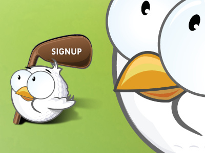 Birdie Mascot bird design golf illustration mascot white