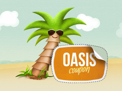 Oasiscoupon Logo design illustration logo