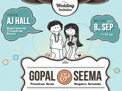 Gopal Seema Wedding design illustration retro webdesign wedding