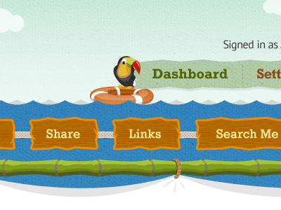 Navigation bird illustration menu navigation