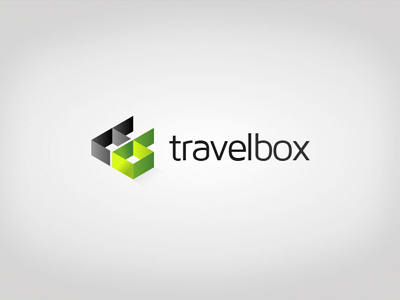 Travelbox Logo 3d box brand green logo