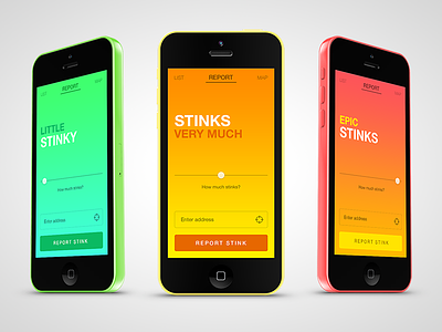Smell App app application color gradient gui interface ios ios7 slider smell
