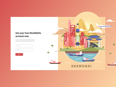Daily Uiyout #1 - Sign up boat building codepen email feedback form fullname gradient illustration integration layout new plane red register shanghai signup tailwindcss ui web