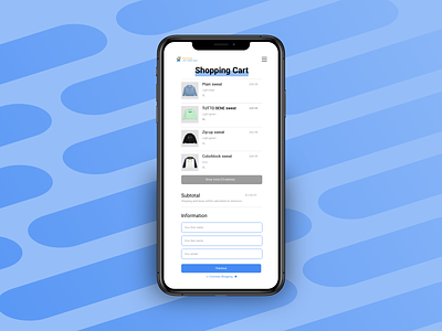 Daily Uiyout #2 - Checkout blue checkout design email firstname form fullname information lastname layout mobile register responsive rounded signup subtotal tailwindcss web