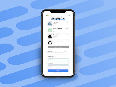 Daily Uiyout #2 - Checkout blue checkout design email firstname form fullname information lastname layout mobile register responsive rounded signup subtotal tailwindcss web