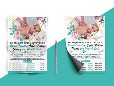 Beauty Massage Flyer Design 8 beauty flyer black friday offers body care flyer body massage branding care cyber monday flyer design girl graphic design manicure manicure flyer massage flyer modern floral design relaxing sale skin skin care flyer template spa waxing