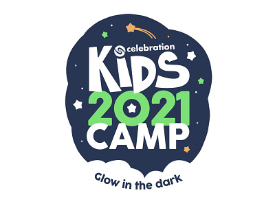 KiDS Camp 2021 campaign celebration children church graphic illustration illustrator kids logo screen space stars vector