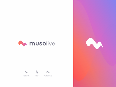 Musolive Logo Concept 2020 abstract app app icon audio brand identity branding icon live music logo logo design logotype m logo music voice wave