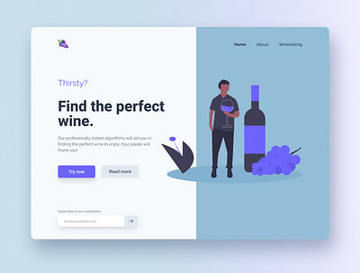 Wine website landing page design landing page ui ux webdesign website wine