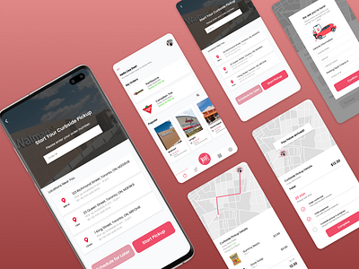 Curbside Pick up app design flat ui ux