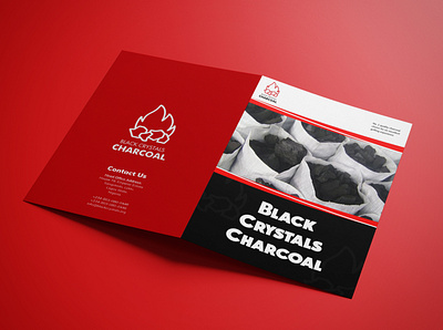 A4 Bifold Brochure for Black Crystals Charcoal bifold brochure branding brochure brochure design