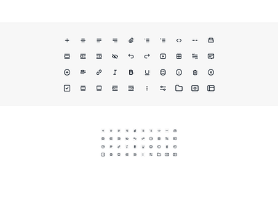 Wysiwyg editor icons set