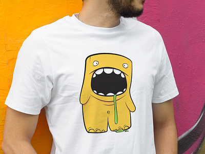 yellow monster t-shirt illustration vector