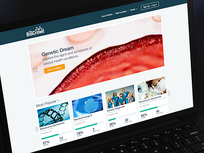 Biocrowd website design ui ux webdesign