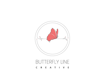 butter fly line art branding design icon logo venu