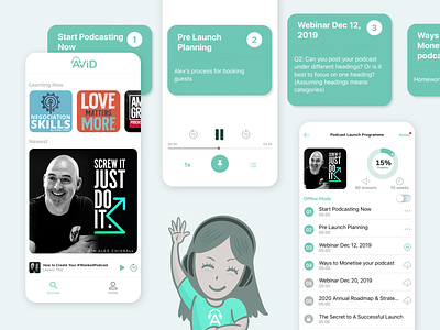 Learning Podcast Platform App app app design design mobile mobile app mobile app design mobile ui ui ux