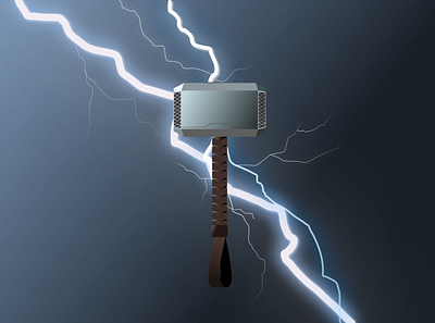 Mjolnir design illustration vector