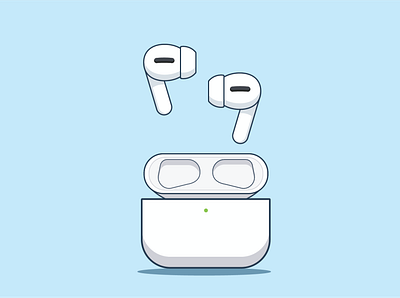 Airpods branding design flat illustration vector