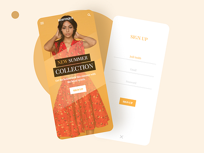 fashion app ui