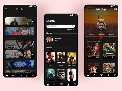 netflix app redesign ui by Mitran Constantin Bogdan on Dribbble