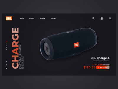 Jbl charge 4 landing page design