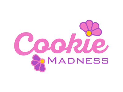 Cookie Madness logo concept cookie logo pink purple