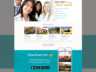 NewMexicoHomeSearch.com homepage new mexico real estate web design