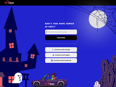 Uber Website Login Page - Halloween Theme 🎃 daily monday halloween halloween concept halloween website log in page login loginpage sign in page signin uber uber website website