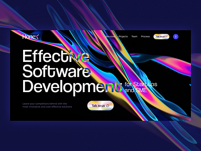 Software Developer Landing Hero 3d absract adobe dark figma gradient header hero holographic landing stock web