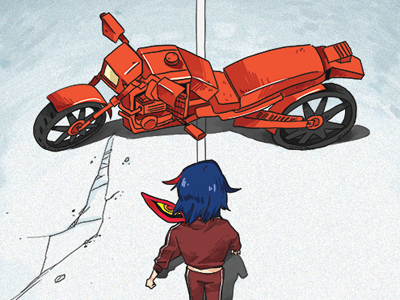 Red Motorcycle akira illustration kill la kill motorcycle red