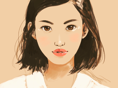 Lipstick drawing face girl illustration lips painting photoshop portrait