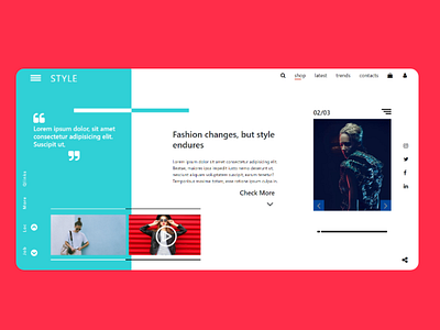 Another landing page design for fashion blogging website.