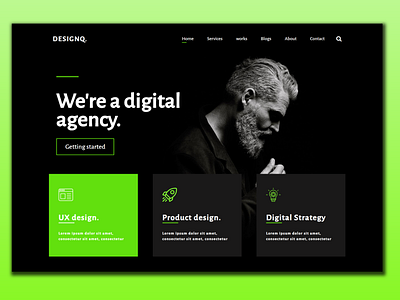 'DESIGNQ'  a digital design agency.