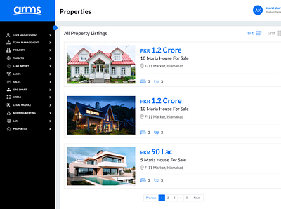 Properties List View Web design property list view property listings real estate web