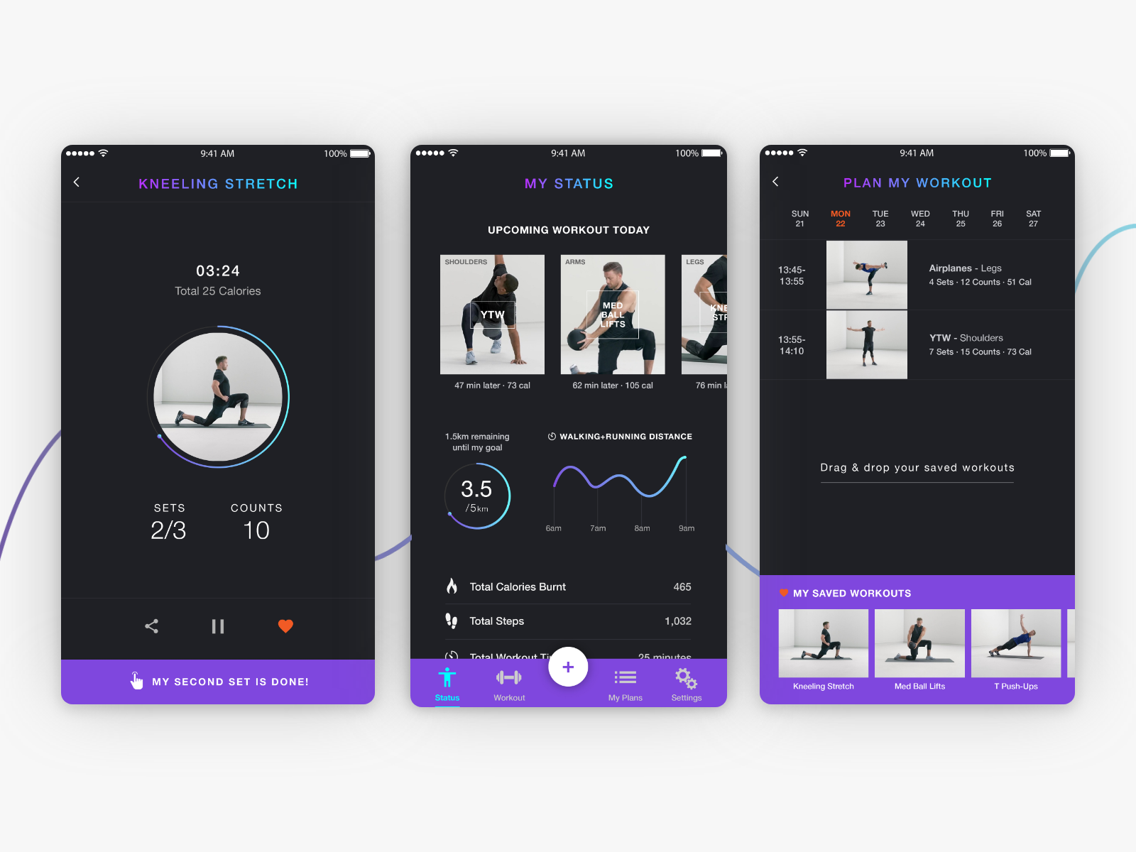 WorkFit Workout App UI Design by Daniel Na on Dribbble