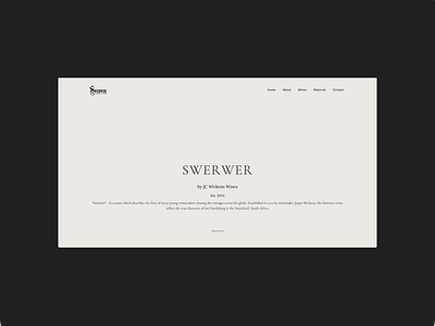 Swerwer Wines Landing Page