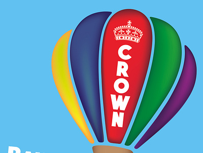 Crown Hot Air Balloon Logo Concept graphic design logo