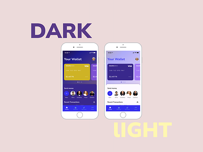 wallet dark and light mode design figma mobile app mobile ui ui wallet web