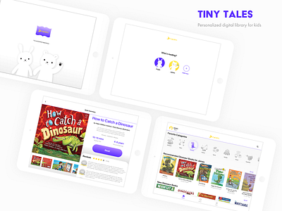 Tiny Tales childrens book design sprint digital library illustration ios app ipad app kids app reading app ui