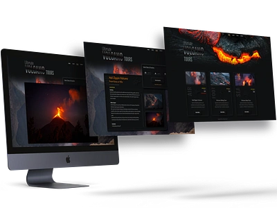 Volcano Tours Website Concept dark interface design neomorphic neomorphism neumorphic neumorphism uiux design ux ui web web design