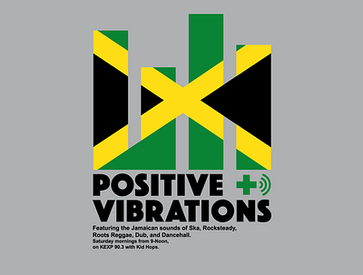 Positive Vibrations on KEXP branding design flat logo vector