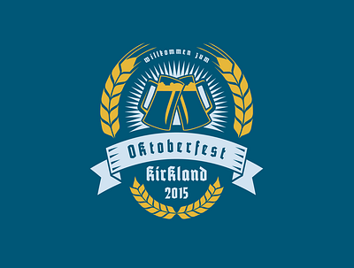 Kirkland Oktoberfest branding design flat illustration logo typography vector