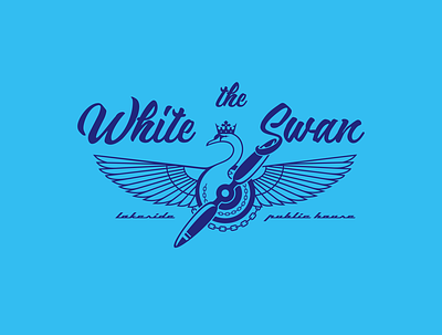 the White Swan branding design flat illustration logo typography vector