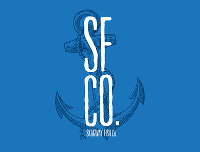Skagway Fish Co. branding design flat illustration logo typography vector