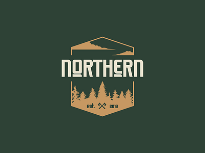 Northern Hiking Logo branding graphic design hiking illsutration landscape modern logo moren font nature