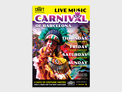 Craft Barcelona Carnival poster design event flyer poster print design