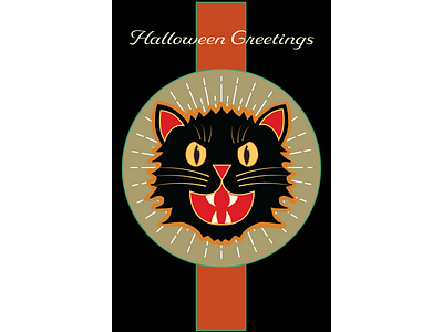 Halloween Greetings Cat Poster artwork design graphic design halloween illustration illustrator poster poster art posters printing vector