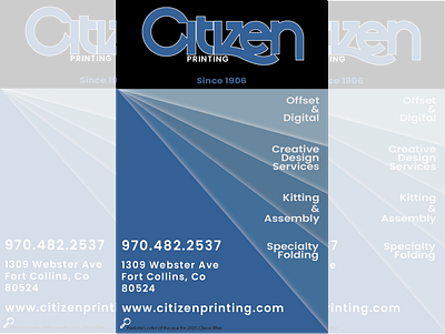 Ad for Citizen Printing (2) advertising classic blue design graphic design pantone printing