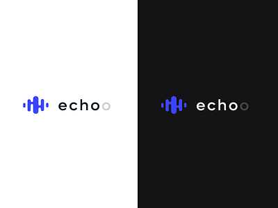 Echoo logo app concept design dark light logo music playground
